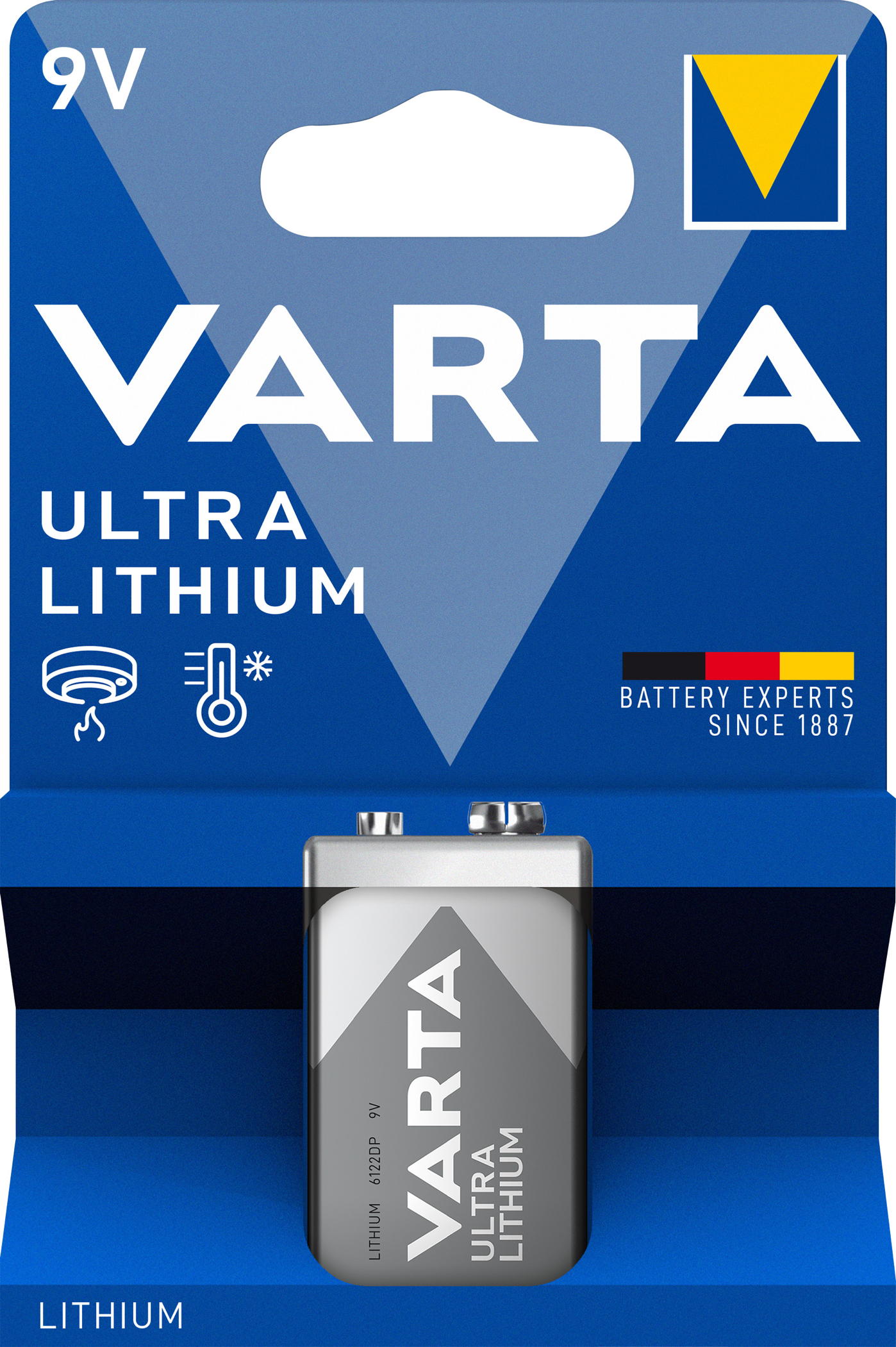 1 Varta 6122 Professional Ultra 9V Block Lithium Batterie Blister
