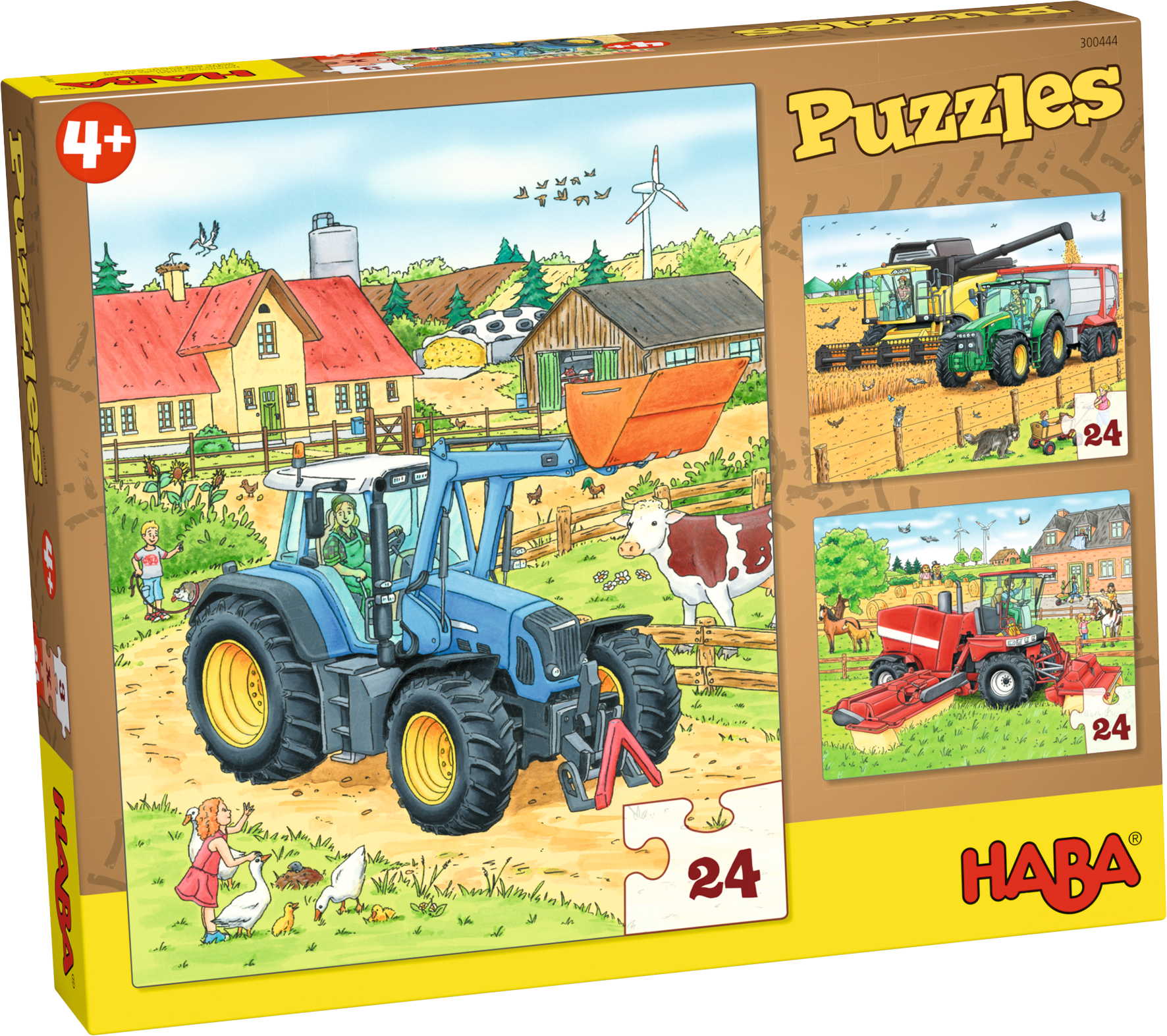3 x 24 Teile HABA Kinder Puzzle Traktor und Co. 1300444001