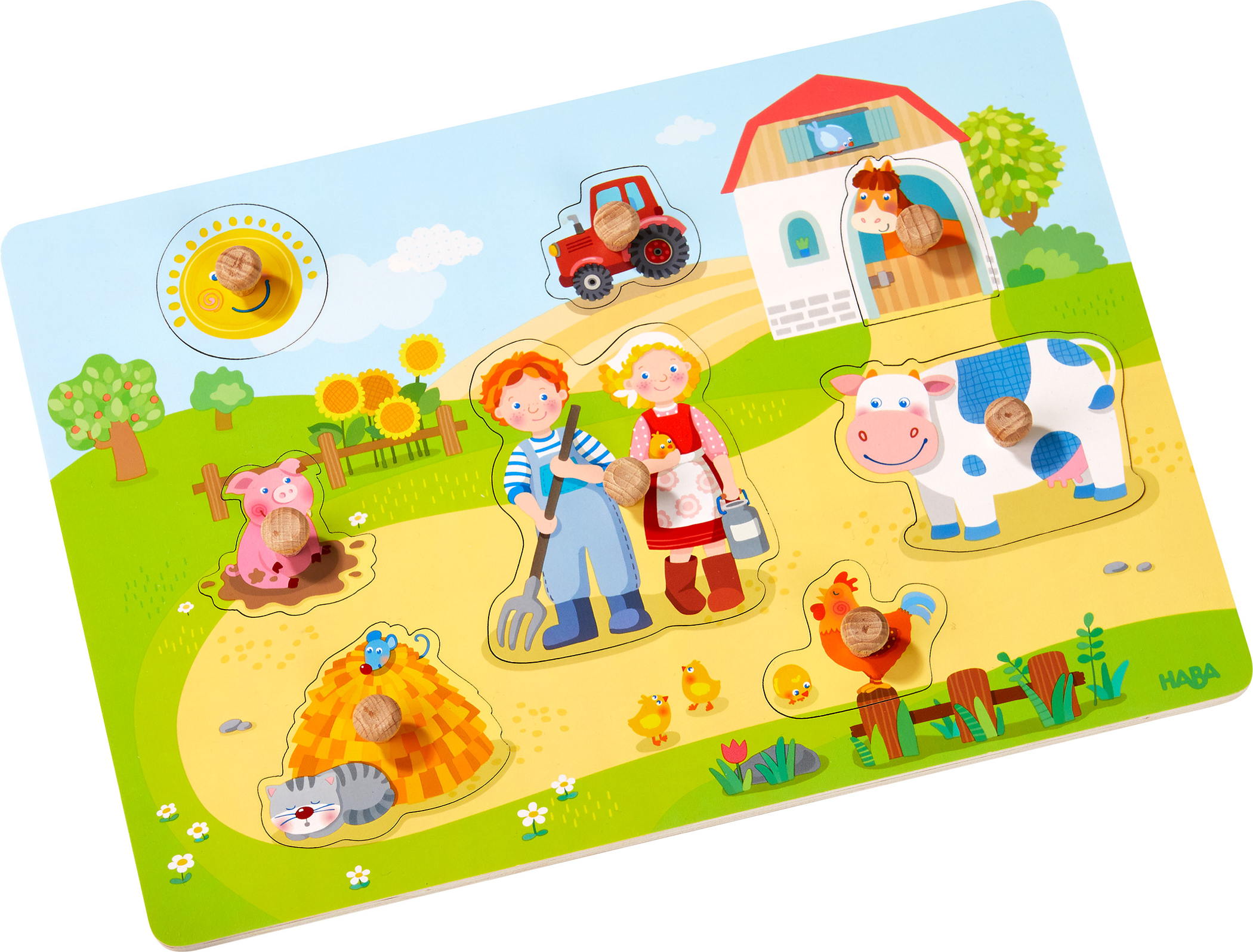 8 Teile HABA Kinder Greifpuzzle Auf dem Bauernhof 1303769001