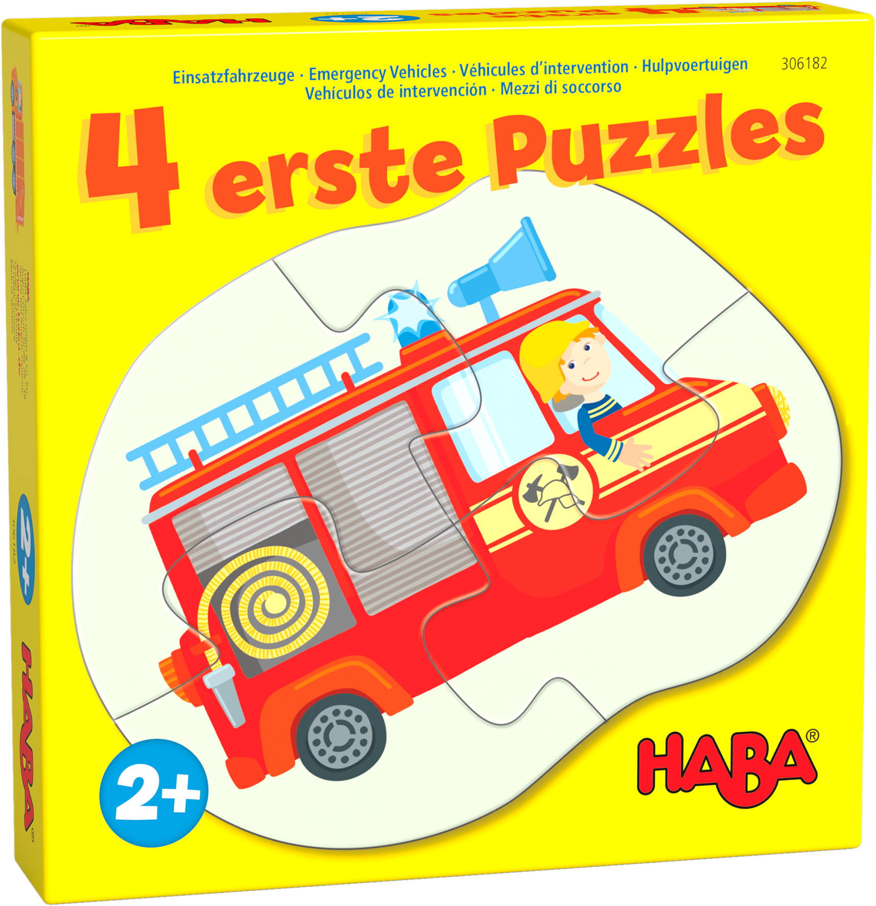 2, 2x3, 4 Teile HABA Kinder Puzzle 4 erste Puzzles Einsatzfahrzeuge 1306182001