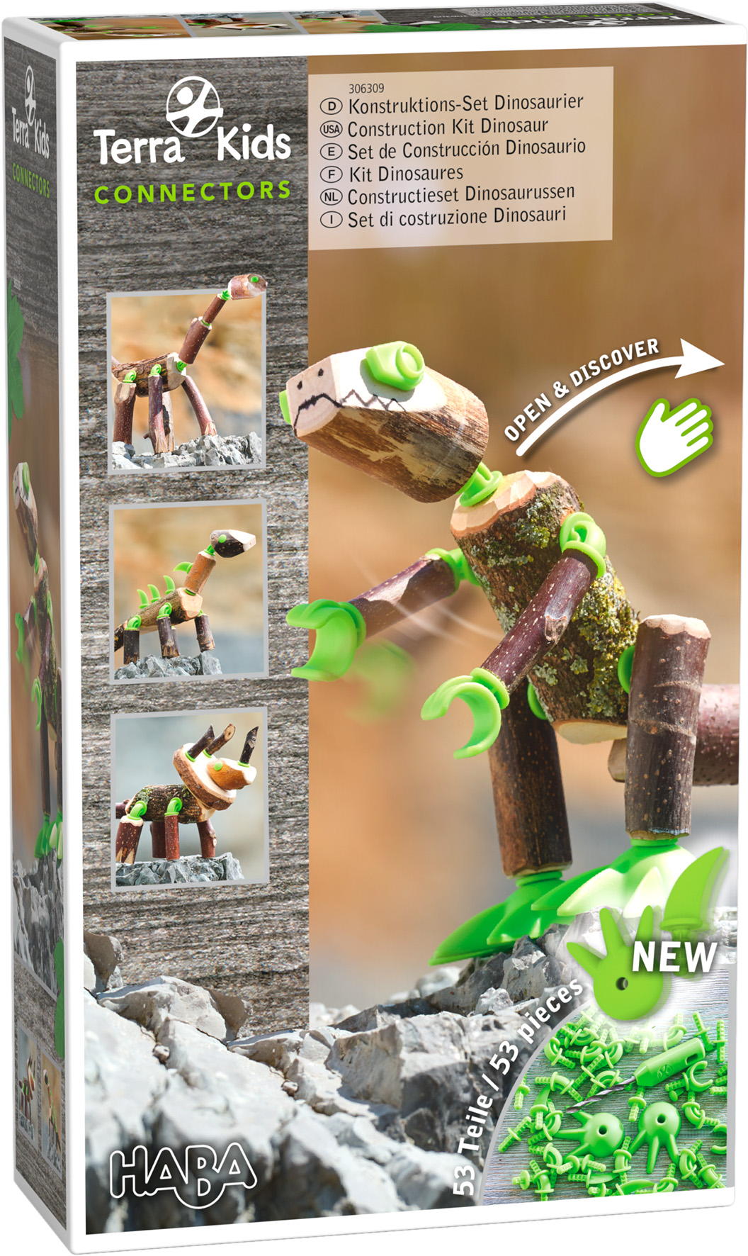 HABA Outdoor Kreativit�t Terra Kids Connectors Konstruktions Set Dinosaurier 1306309001