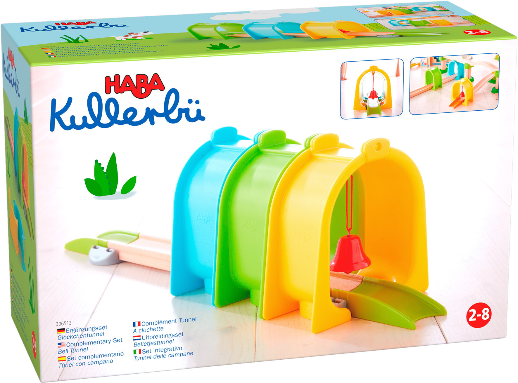 HABA Kugelbahn Grundpackung Kullerb� Erg�nzungsset Gl�ckchentunnel 1306513001