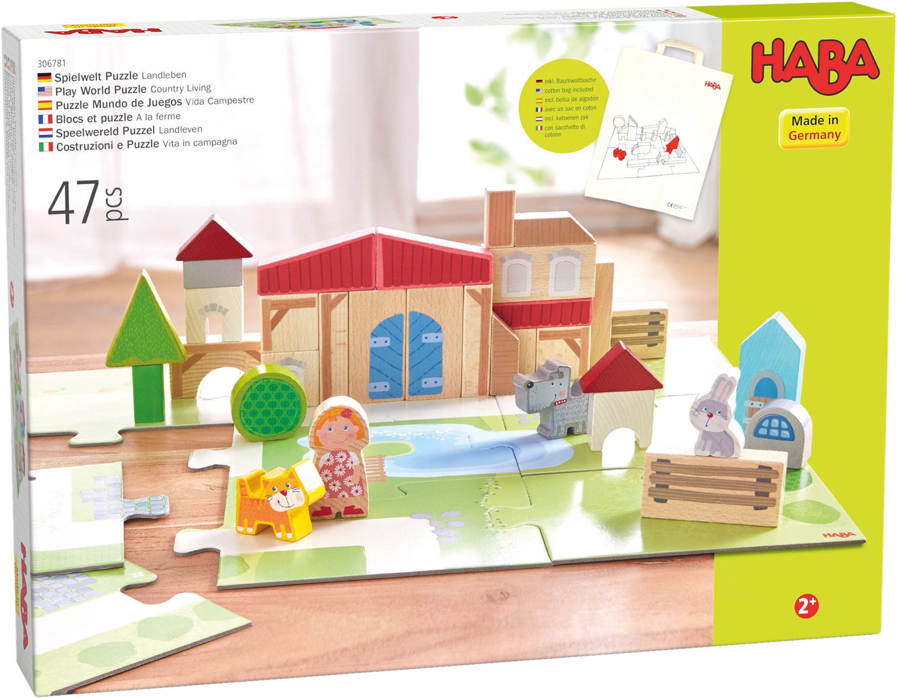 HABA Kleinkindwelt Bau- und Entdeckersteine Spielwelt Puzzle Landleben 1306781001
