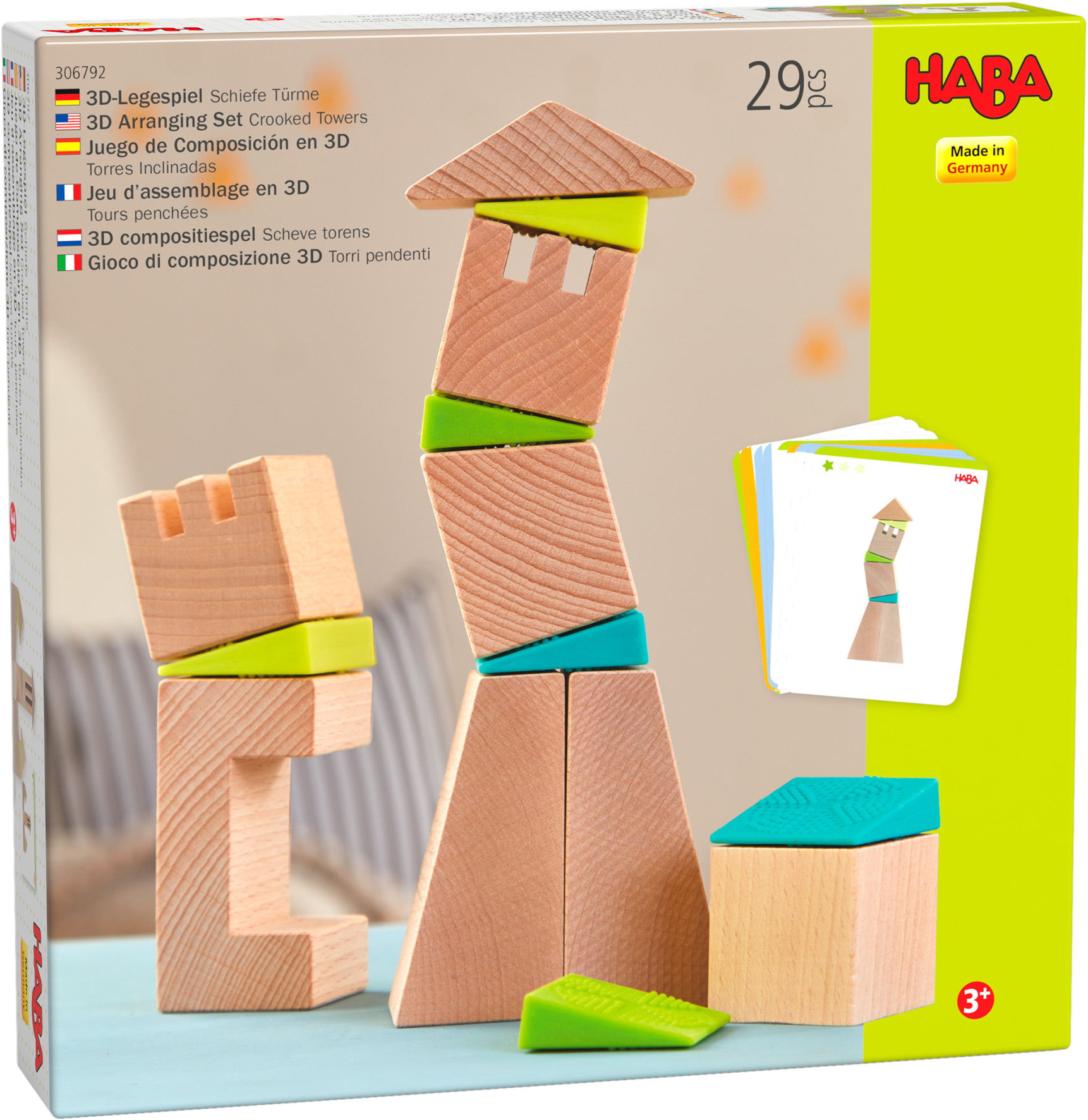 HABA Kleinkindwelt 3D Legespiel Schiefe Türme 1306792001