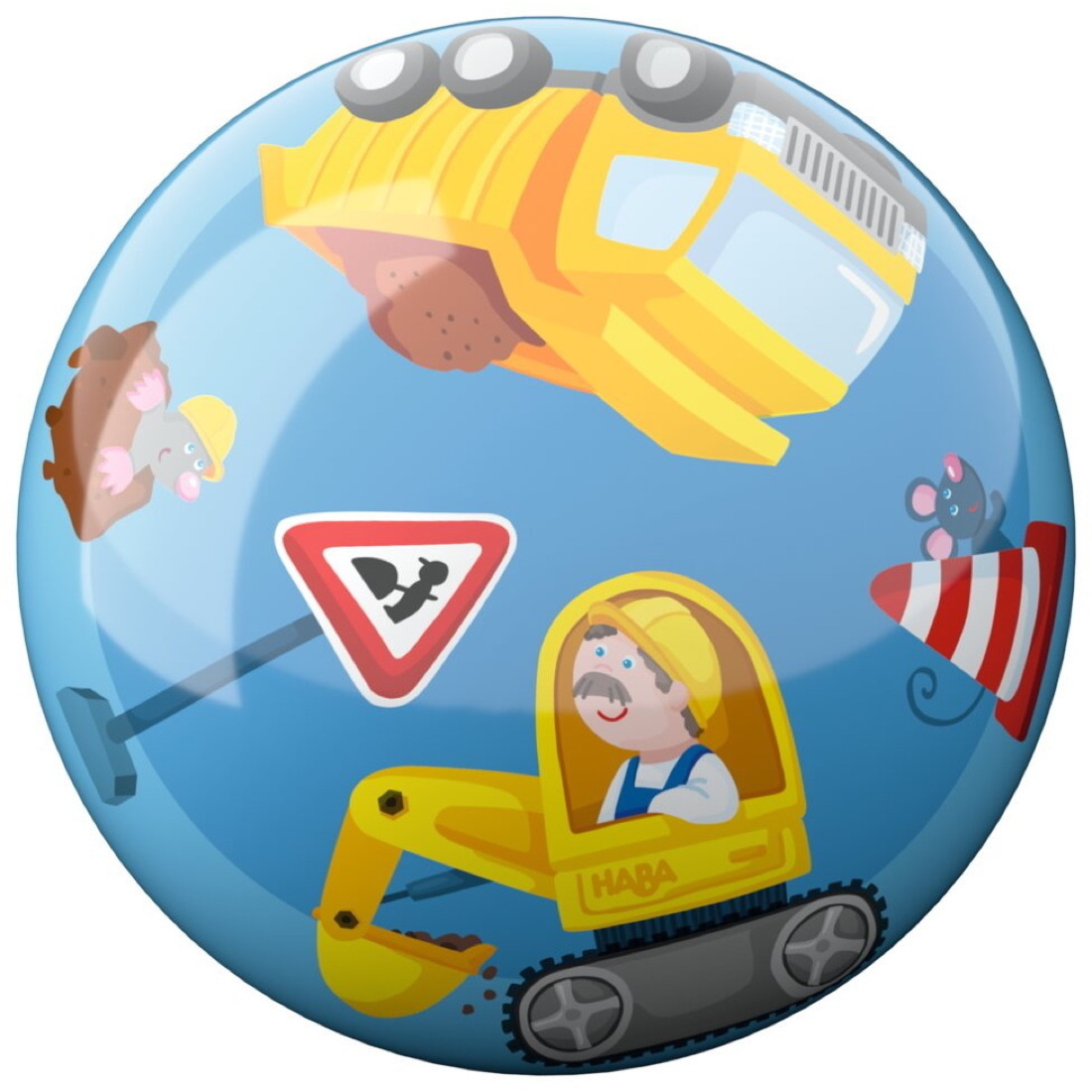 HABA Kleinkindwelt Ball Ball Baustelle 14 cm &Oslash; Spielball 2012750001