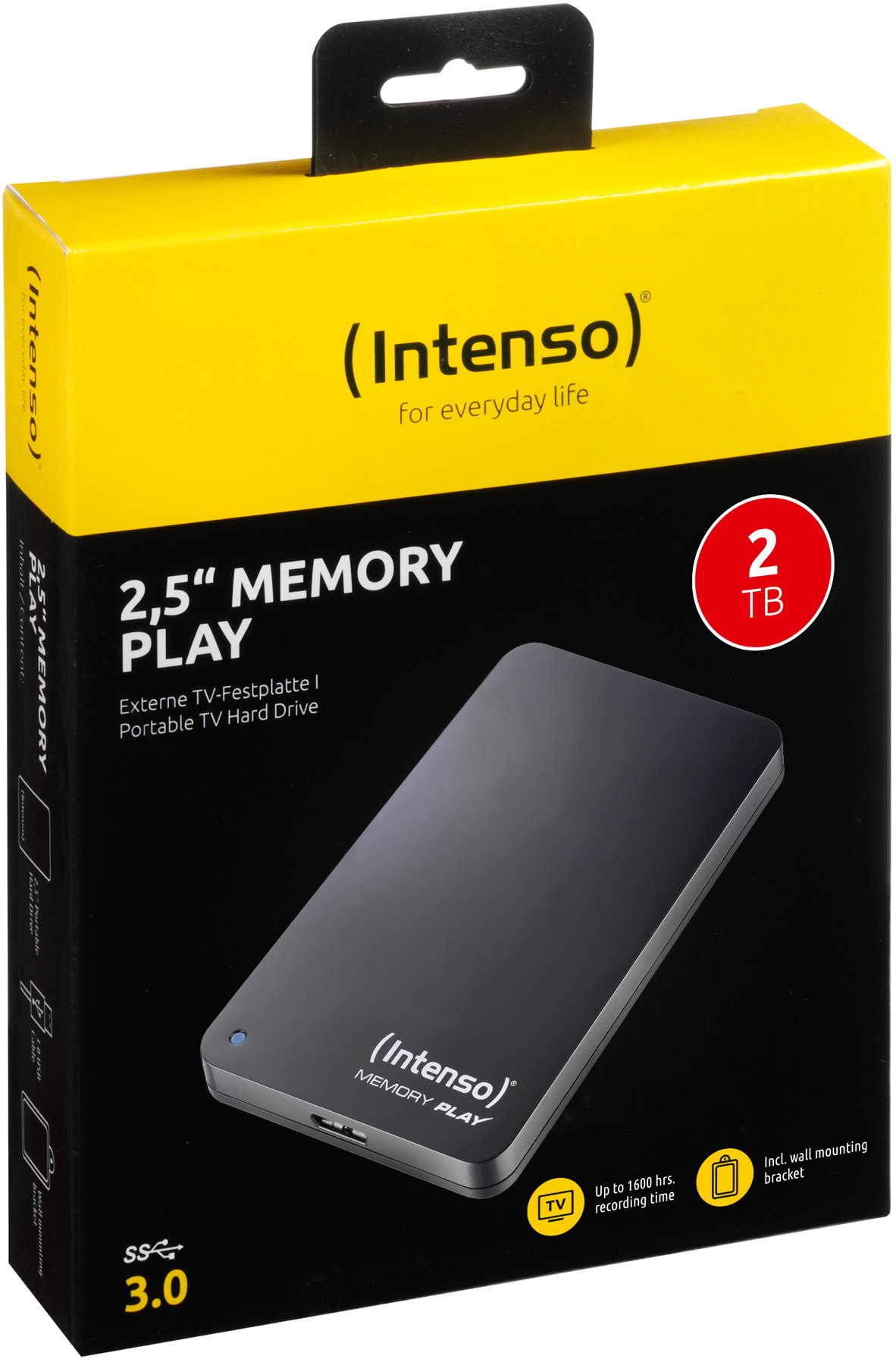 Intenso HDD externe Festplatte Memory Play PVR 2,5 Zoll 2TB USB 3.0 schwarz