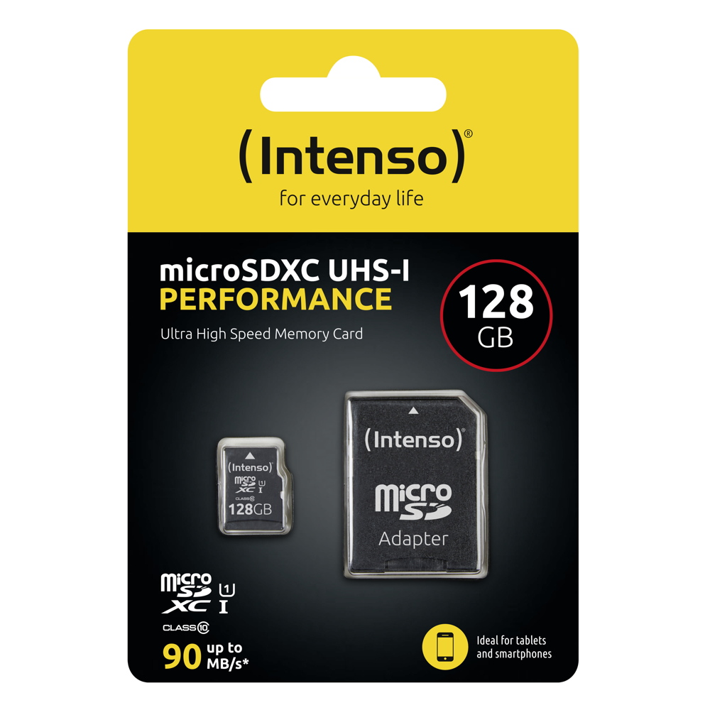Intenso Micro SDXC Karte 128GB Speicherkarte UHS-I Performance 90MB/s Class 10