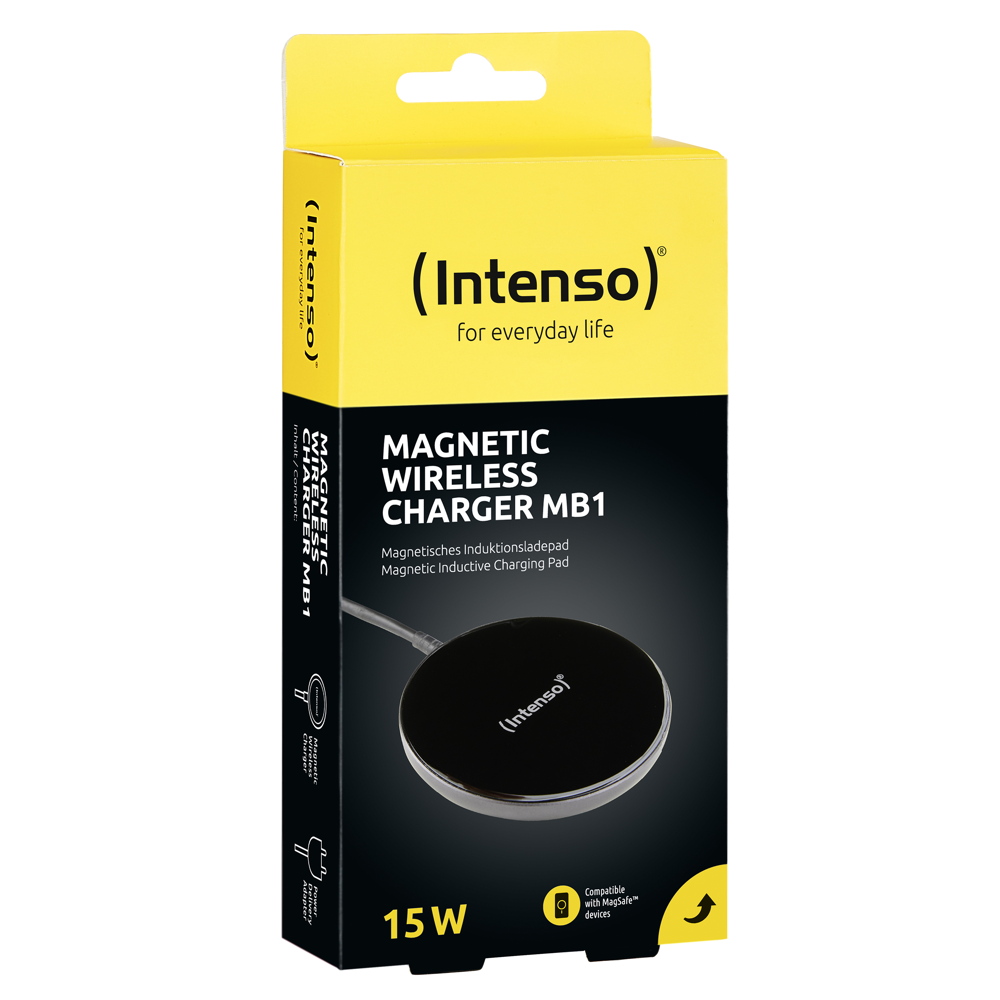 Intenso Magnetic Wireless Charger MB1 magnetisches Induktionsladepad schwarz