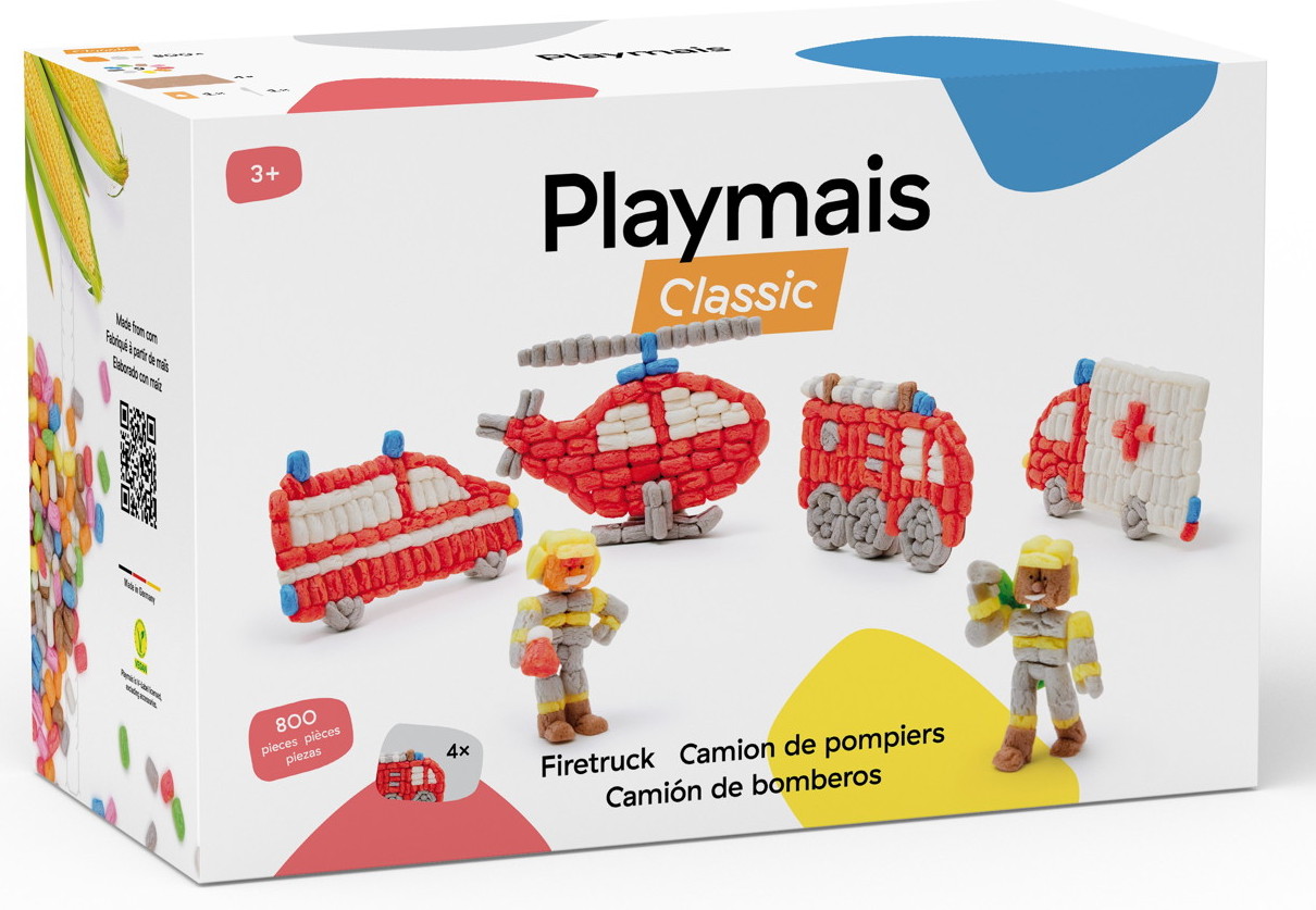 PlayMais Bastel Kreativität Bastelset Classic 800 Firetruck Feuerwehr ab 3 Jahren 160960