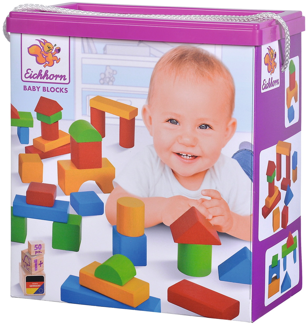 Eichhorn Kleinkindwelt 50 bunte Holzbausteine extra gro� 100050421