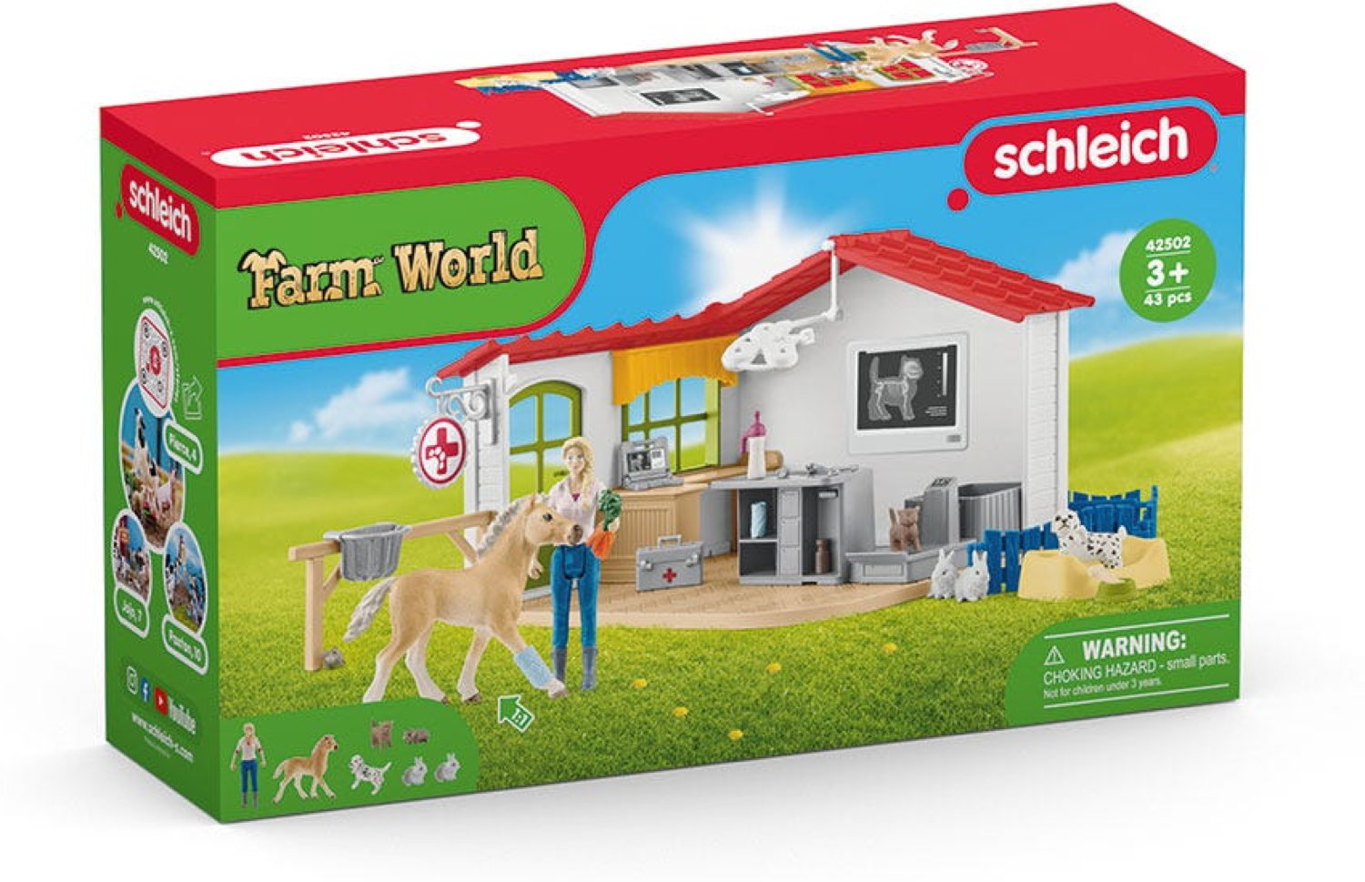 Schleich FARM WORLD Tierarzt-Praxis mit Haustieren Set 43 Teile 42502