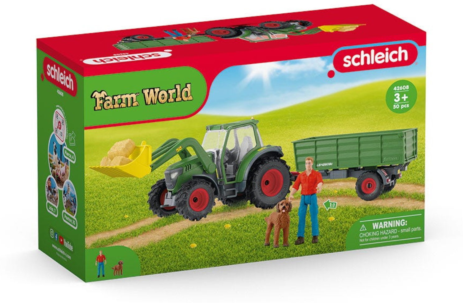 Schleich FARM WORLD Traktor mit Anhänger Set 50 Teile 42608