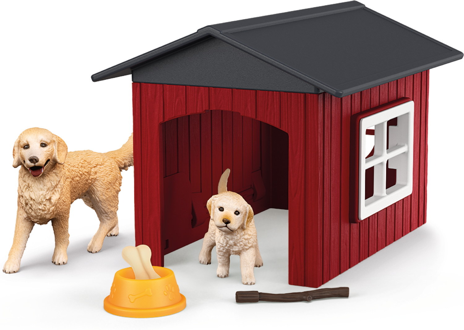 Schleich FARM WORLD Hundehütte mit Goldenretrievern Set 9 Teile 42722
