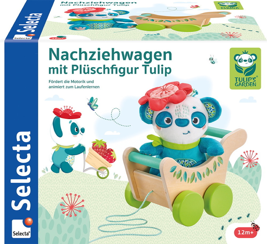 TULIP'S GARDEN by Selecta Kleinkindwelt Nachziehwagen mit Plüschfigur Tulip 62088