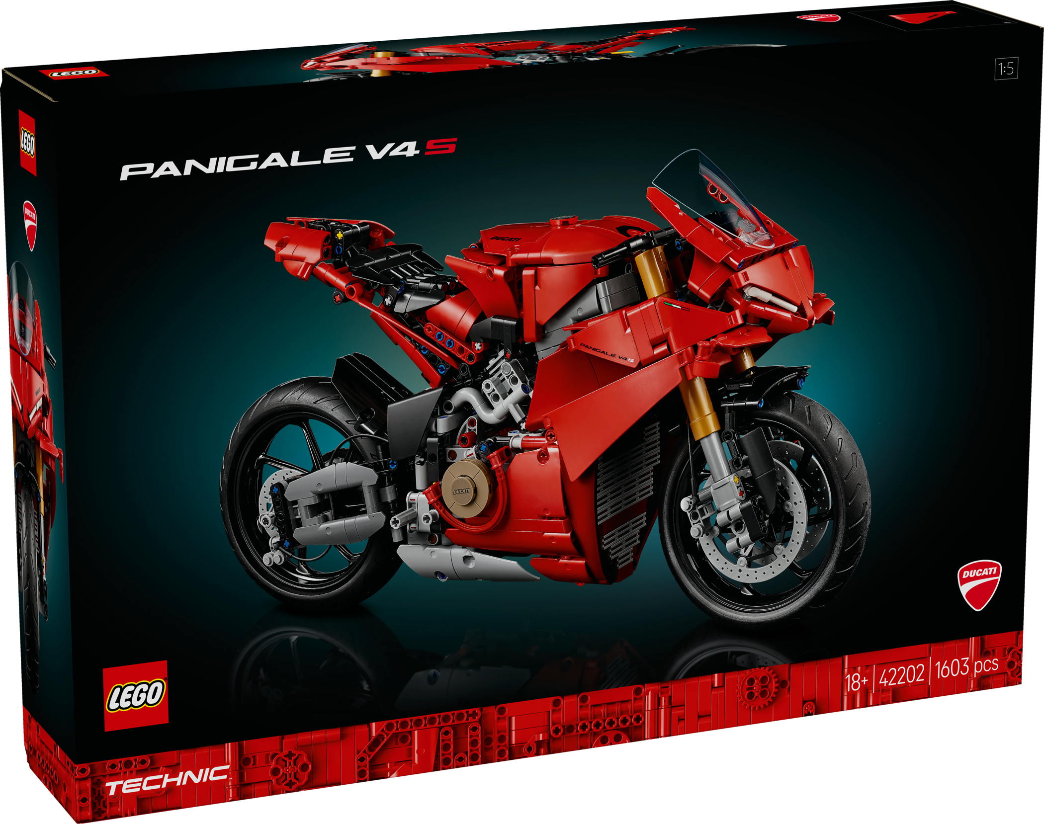 LEGO® Technic Ducati Panigale V4 S Motorrad 1603 Teile 42202