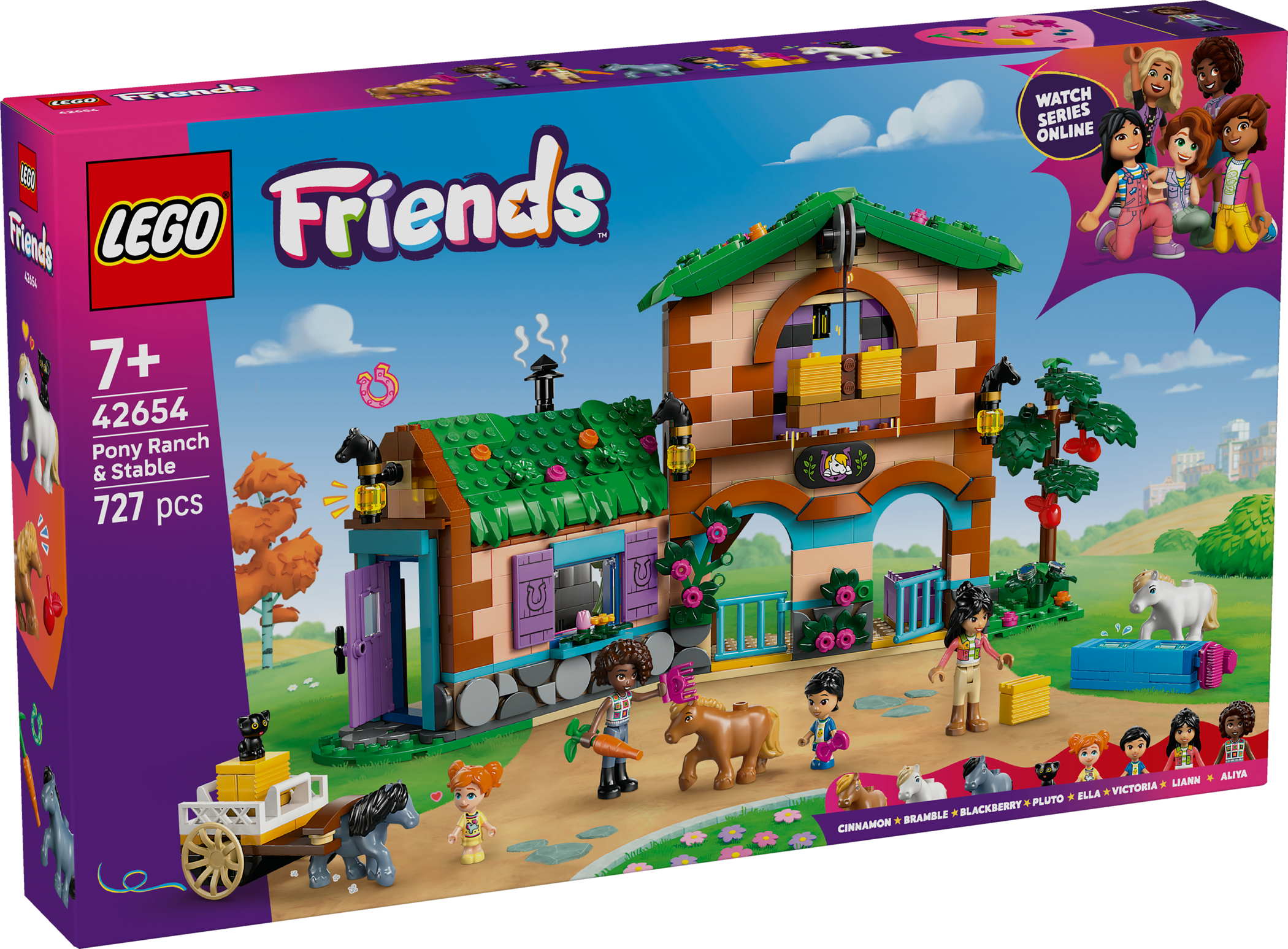LEGO&reg; Friends Ponyhof & Stall 727 Teile 42654