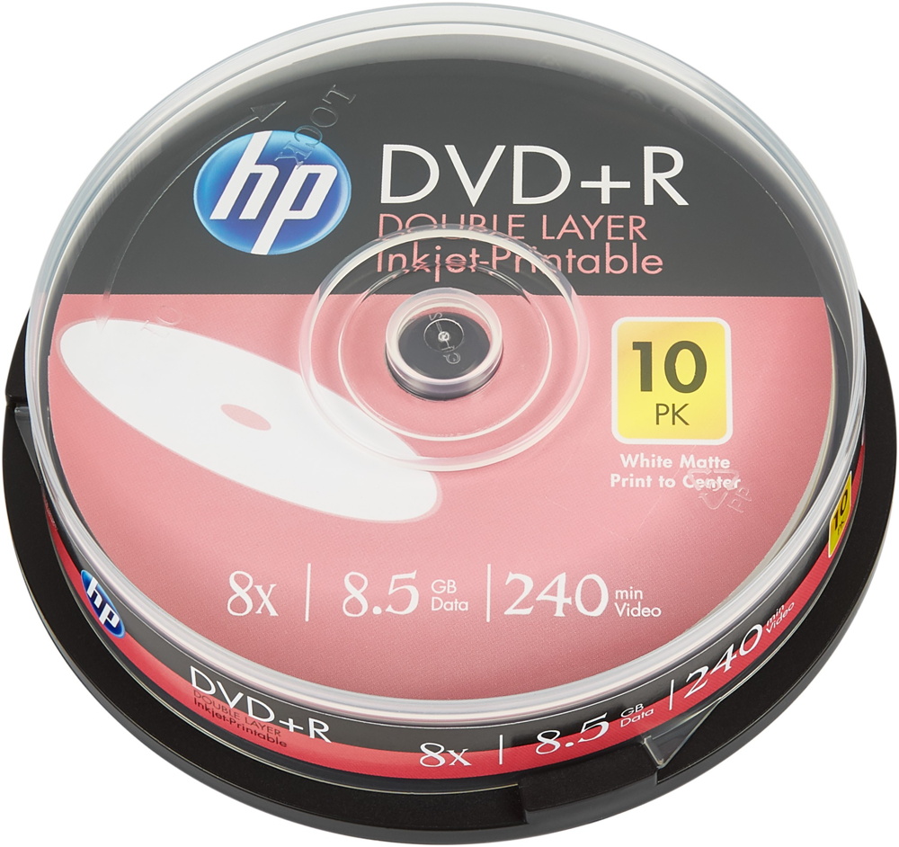 50 HP Rohlinge DVD+R Double Layer full printable 8,5GB 8x Spindel