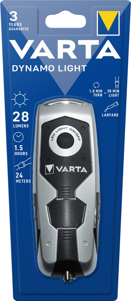 Varta Taschenlampe Power Line LED Dynamo Light inkl. Akku mit Kurbel 17680