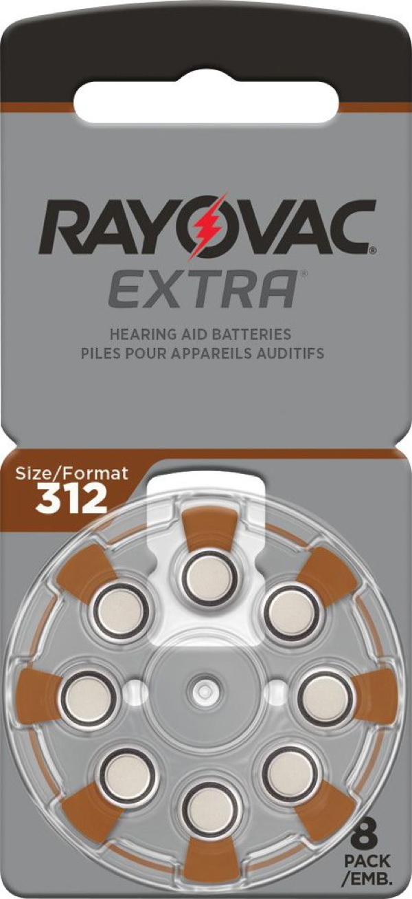 8 Rayovac 4607 Extra Advanced Typ 312 Zink-Luft H�rger�tebatterien im 8er Blister