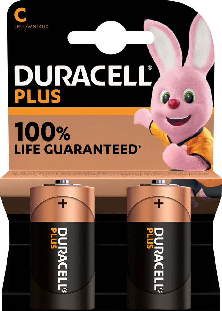 20 Duracell Plus C / Baby Alkaline 100% Life guaranteed Batterien im 2er Blister
