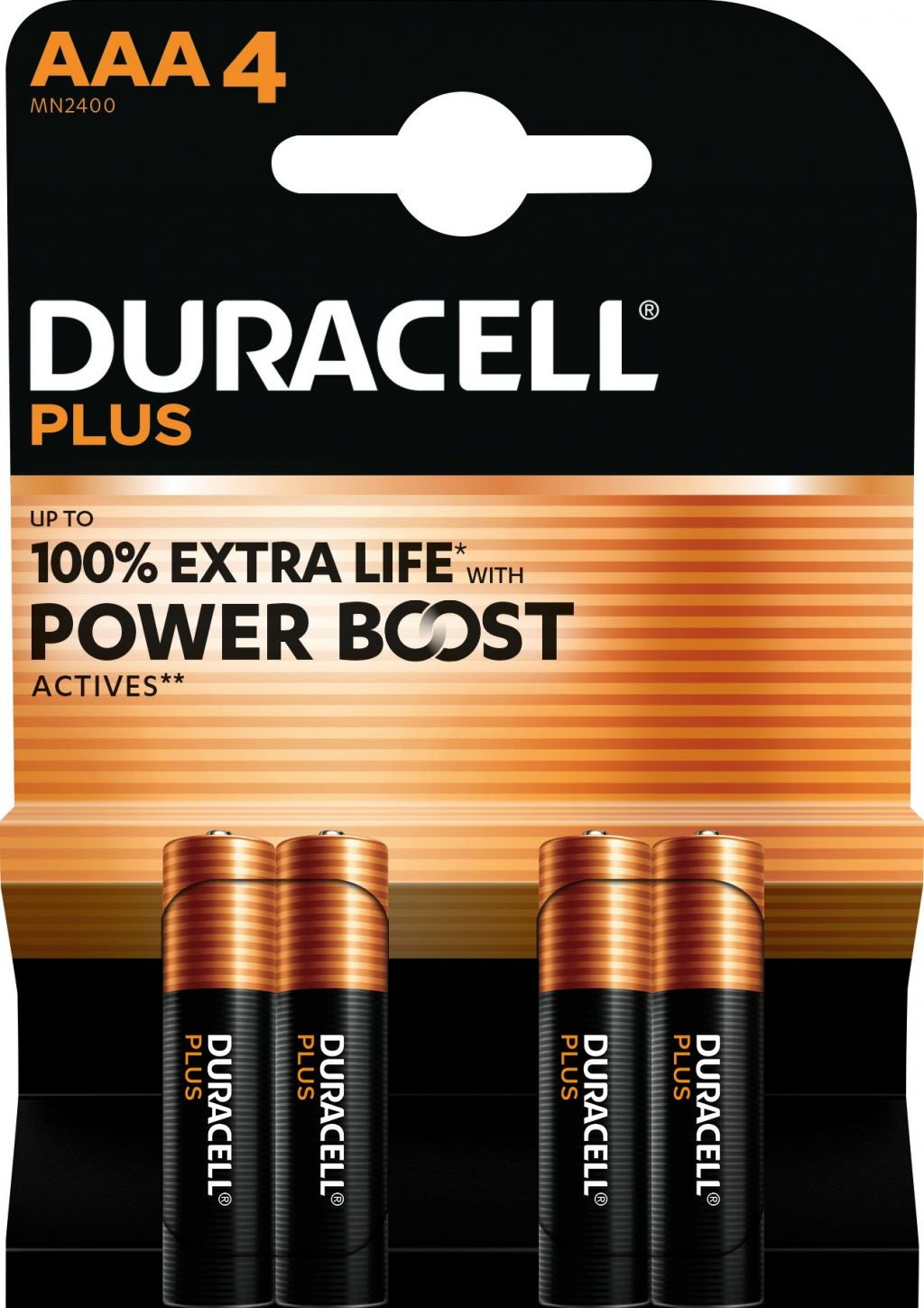 40 Duracell Plus AAA / Micro Alkaline Power Boost Batterien im 4er Blister