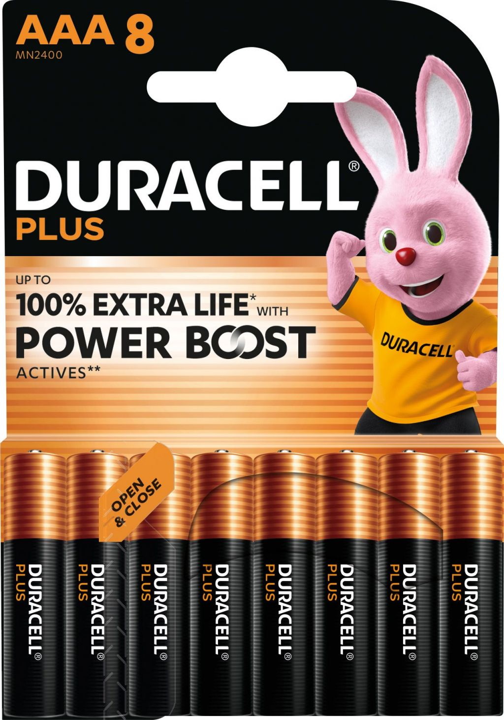 80 Duracell Plus AAA / Micro Alkaline Power Boost Batterien im 8er Blister