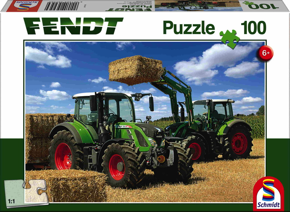 100 Teile Schmidt Spiele Kinder Puzzle Fendt 724 Vario, Fendt 716 Vario Frontlader Cargo 4x85 56256