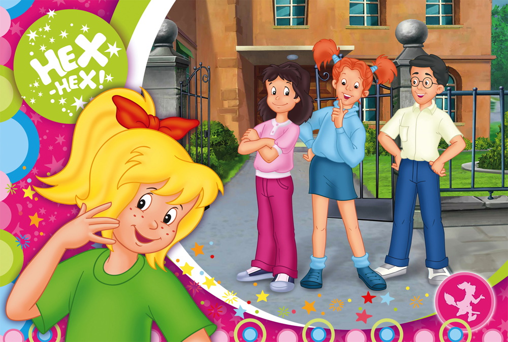 Schmidt Spiele 56541 - Puzzle Bibi Blocksberg Per Bambini 100 Pezzi - Cartone Erba Ecologico 36x24 Cm - Gioco Educativo Da 6 Anni In Su