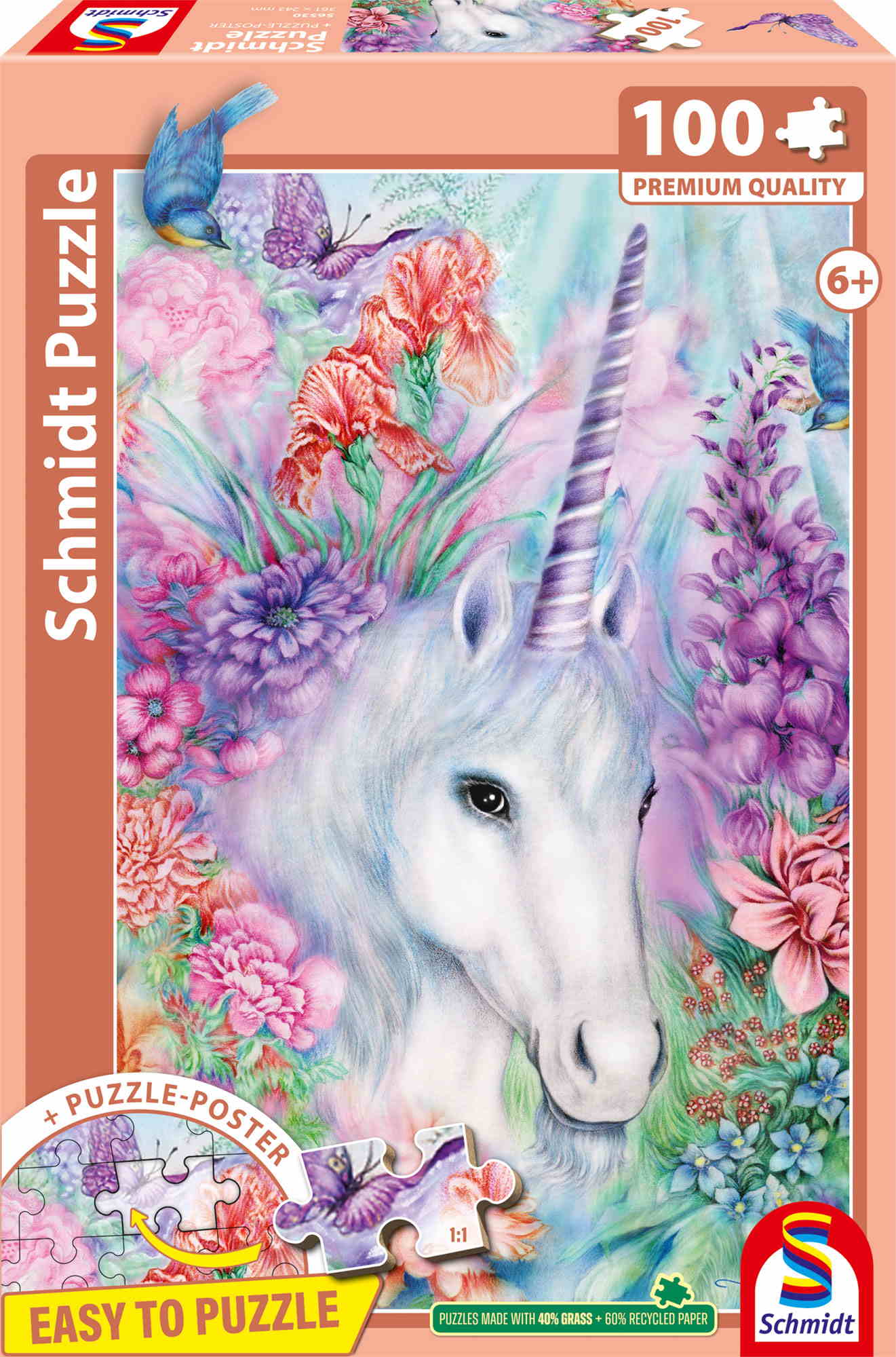 100 Teile Schmidt Spiele Kinder Puzzle Sanfte Einhornschönheit 56530