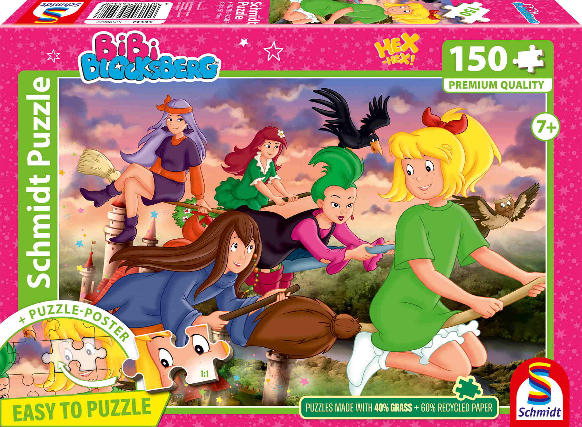 150 Teile Schmidt Spiele Kinder Puzzle Bibi Blocksberg Hexenrennen 56542