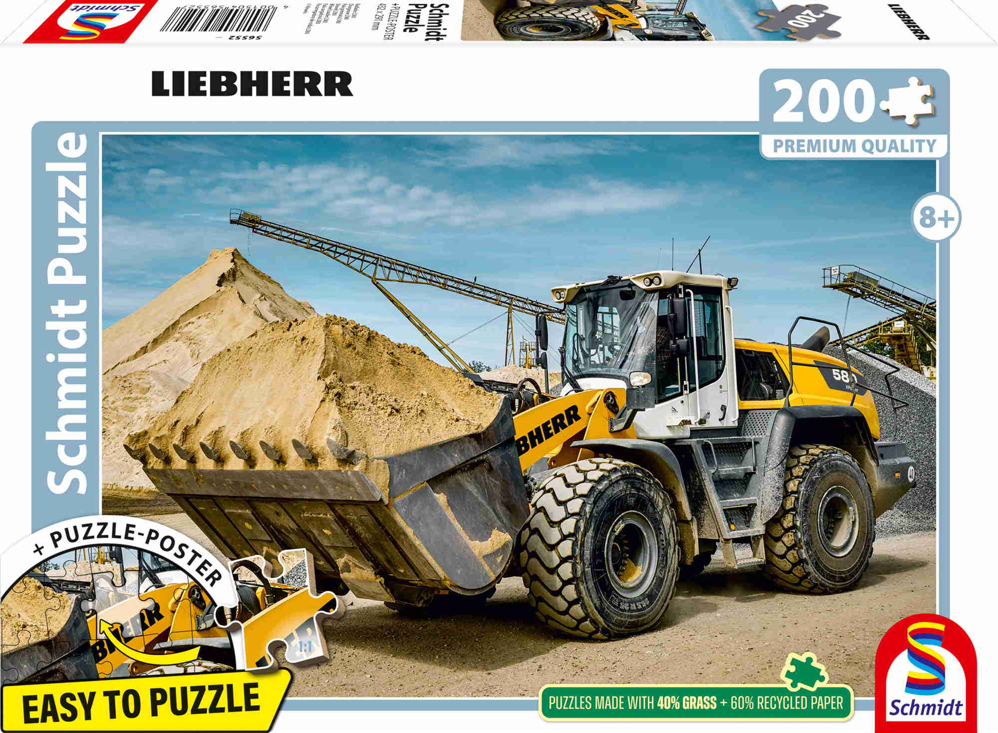 200 Teile Schmidt Spiele Kinder Puzzle Liebherr Radlader L580 56552