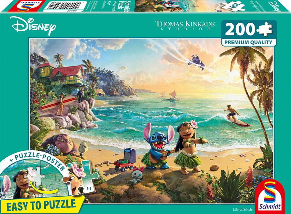 200 Teile Schmidt Spiele Kinder Puzzle Thomas Kinkade Disney Lilo & Stitch 56557