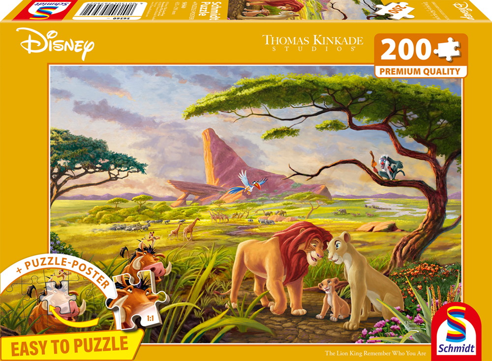 200 Teile Schmidt Spiele Kinder Puzzle Thomas Kinkade Disney Lion King Remember Who You Are 56560