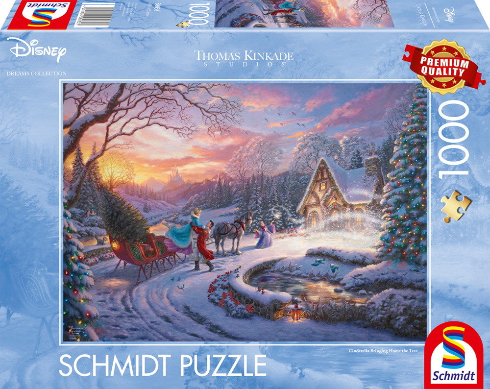 1000 Teile Schmidt Spiele Puzzle Thomas Kinkade Disney Cinderella Bringing Home for Christmas 58035