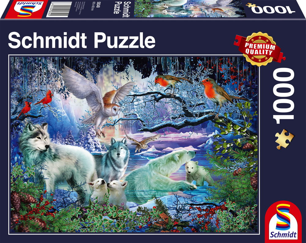 1000 Teile Schmidt Spiele Puzzle Wölfe im Winterwald 58349