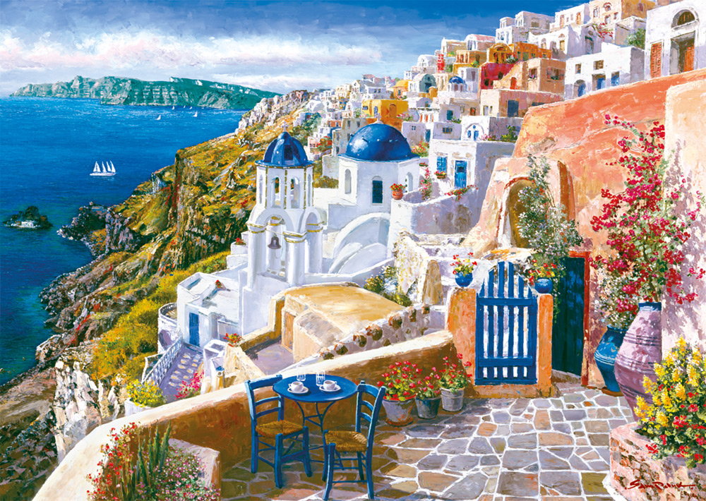 Schmidt Spiele Puzzle 59584 Patrick Reid O'Brien, Santorin, 1000 Teile Puzzle
