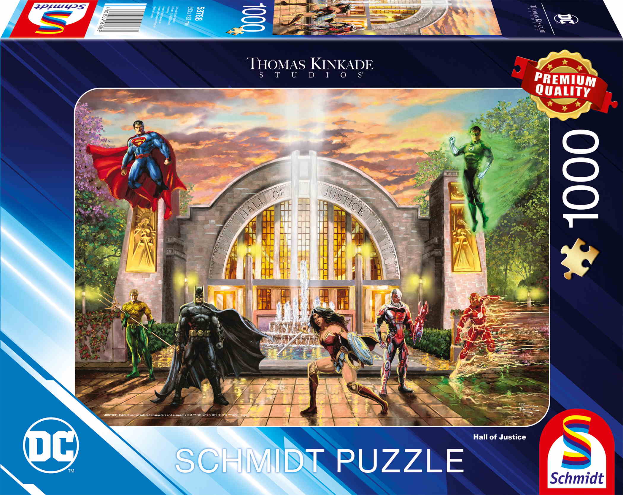 1000 Teile Schmidt Spiele Puzzle Thomas Kinkade Warner DC Hall Of Justic 58788