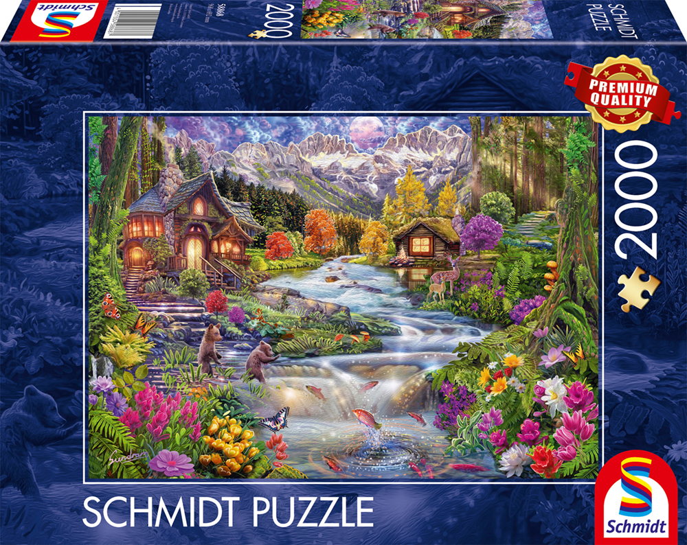 2000 Teile Schmidt Spiele Puzzle Flussidyll in den Bergen 58868
