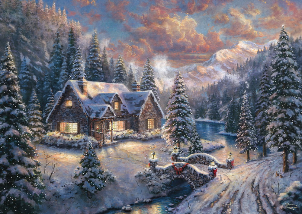 1000 Teile Schmidt Spiele Puzzle Thomas Kinkade Weihnachten in den