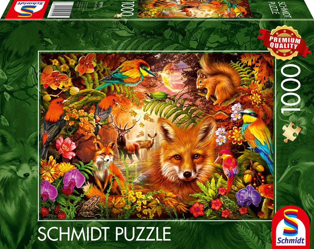 1000 Teile Schmidt Spiele Puzzle Blüten, Fell und Federn 59795