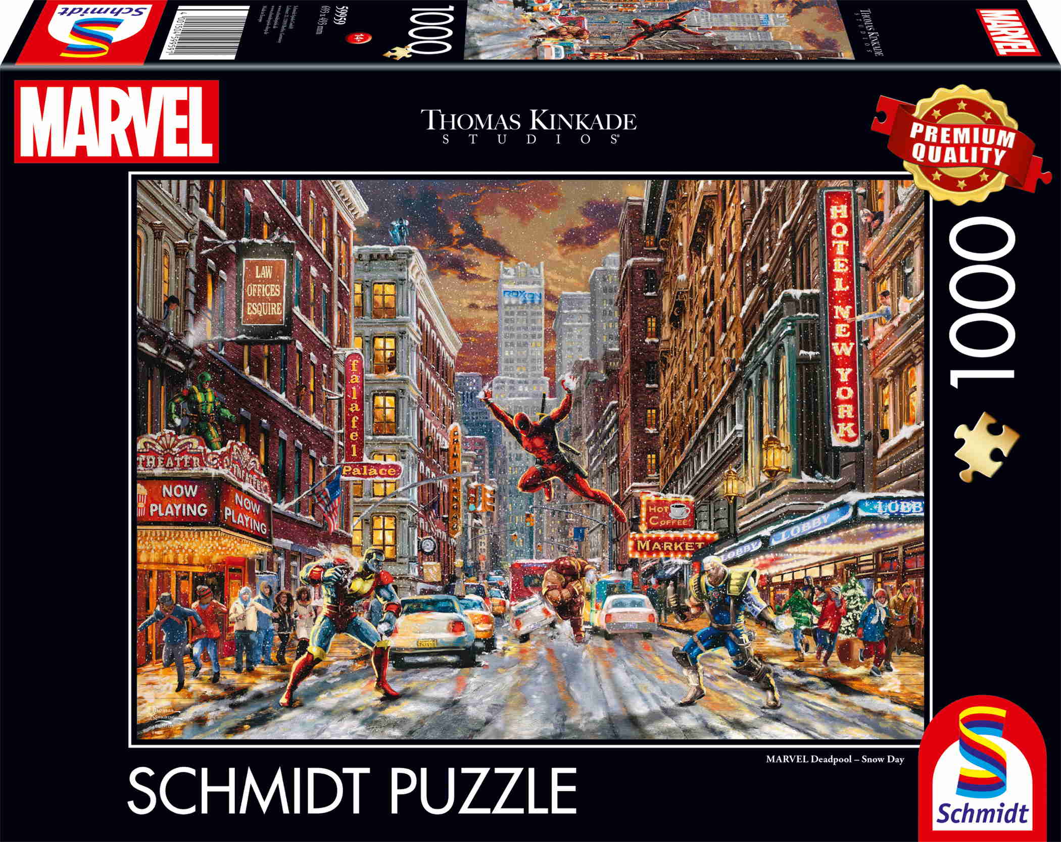 1000 Teile Schmidt Spiele Puzzle Thomas Kinkade Marvel Deadpool, Snow Day 59959
