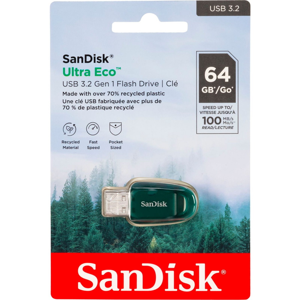 Sandisk USB Stick 64GB Speicherstick Ultra Eco Drive grün USB 3.2