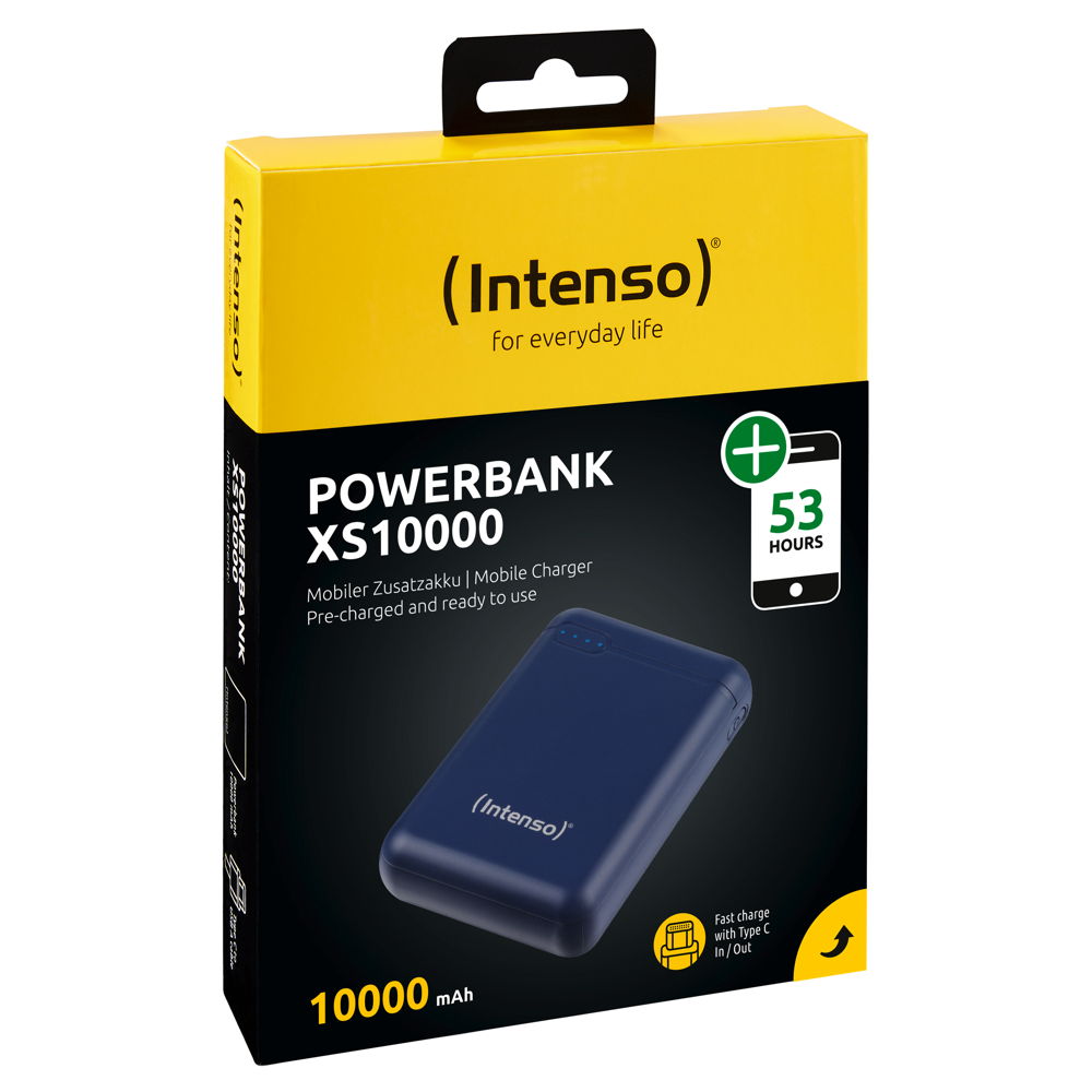 Intenso Powerbank mobile Ladestation Slim XS 10000 mAh Typ A / C USB OUT dark blue