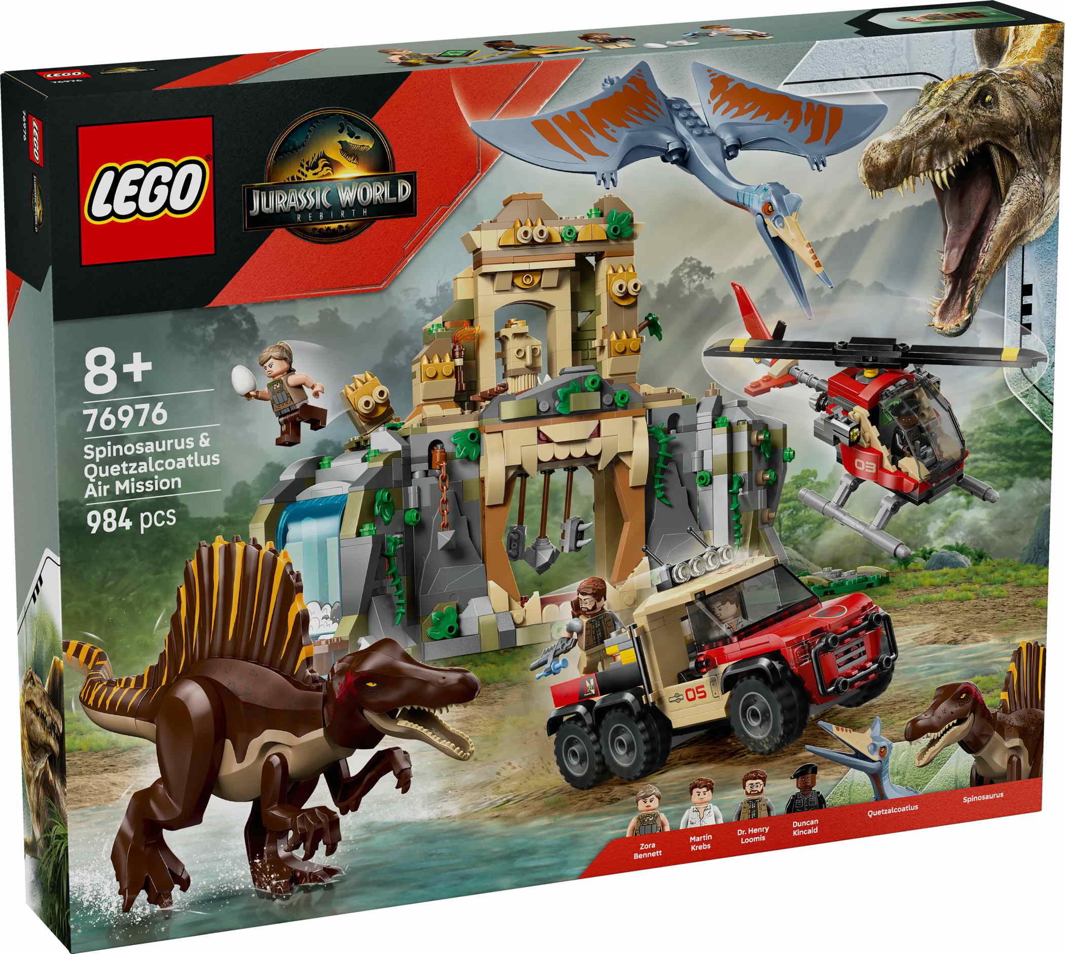 LEGO® Jurassic World™ Spinosaurier & Quetzalcoatlus: Hubschrauber-Einsatz 984 Teile 76976