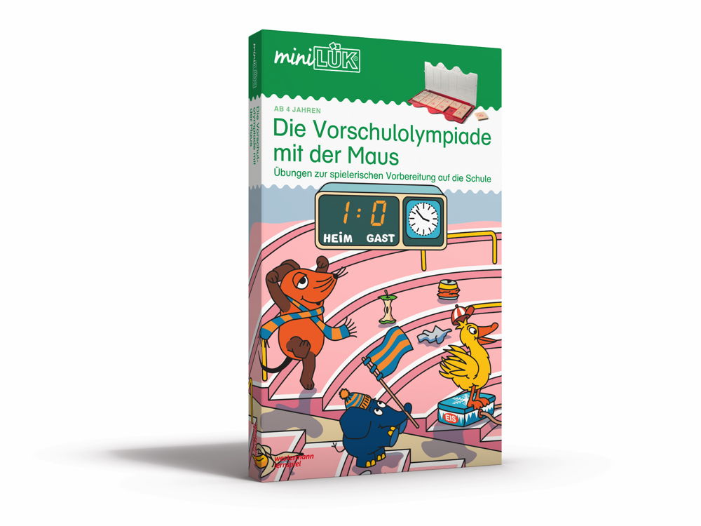 LÜK MiniLÜK Set Bücher und Kontrollgerät Die Vorschulolympiade mit der Maus ab 4 Jahren 340