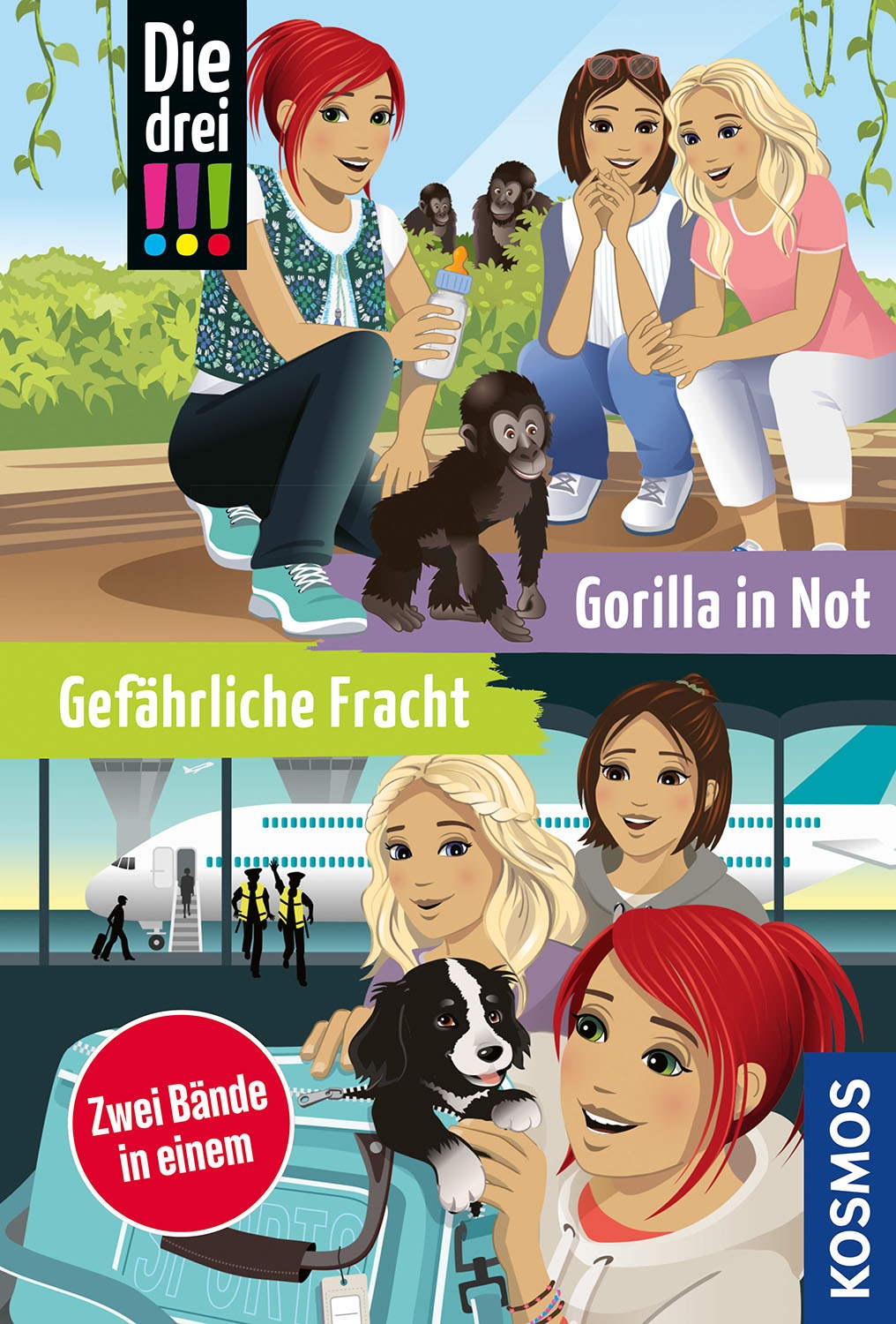 Kosmos Buch Die drei !!! Doppelband Gefährliche Fracht und Gorilla in Not 18465