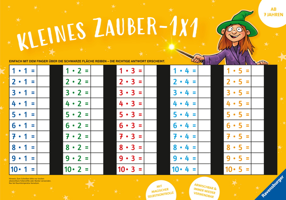 Ravensburger Buch Lernen Zaubertafel Kleines Zauber 1x1 41583