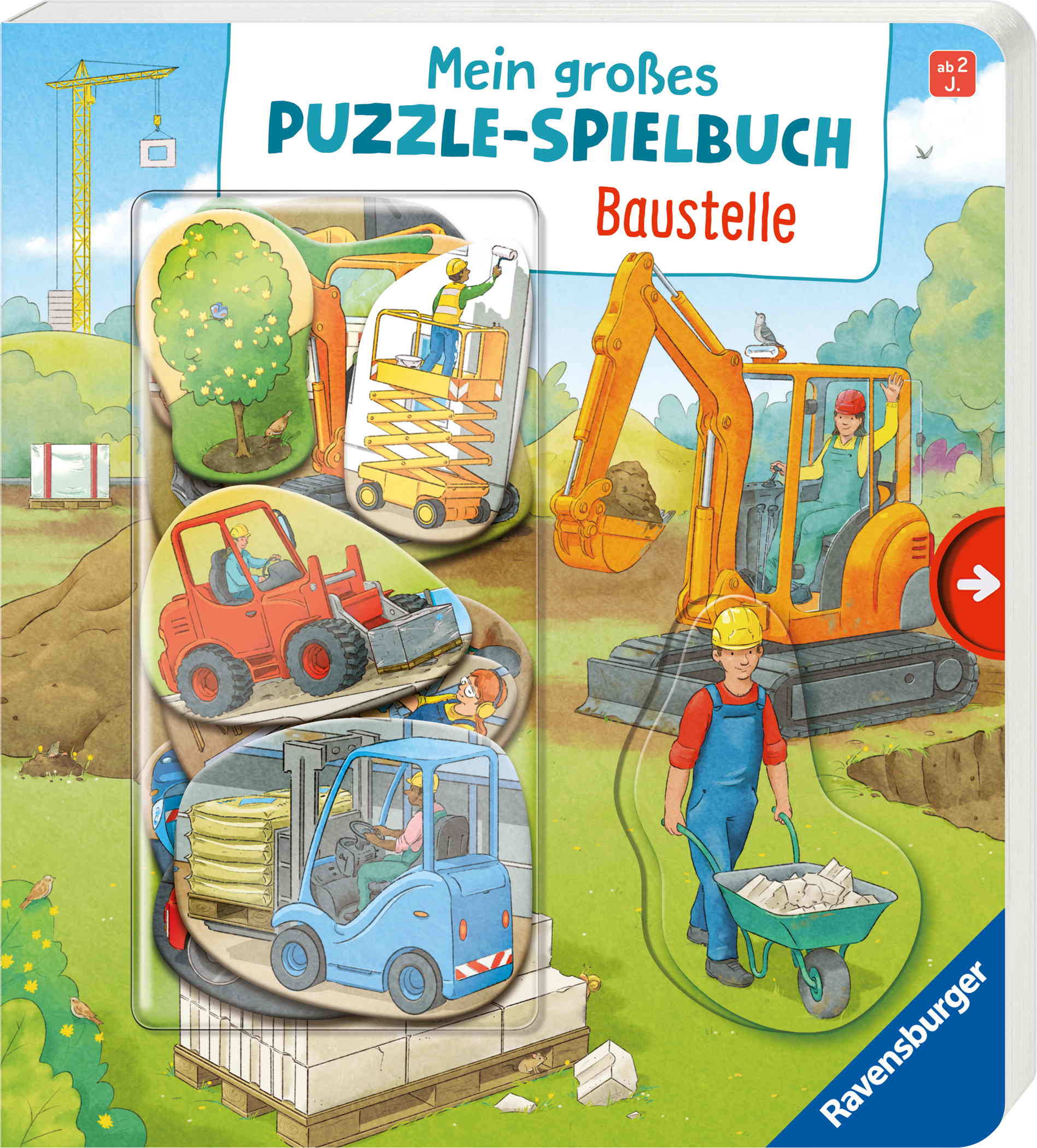 Ravensburger Buch Pappbilderbuch Mein großes Puzzle-Spielbuch Baustelle 41860