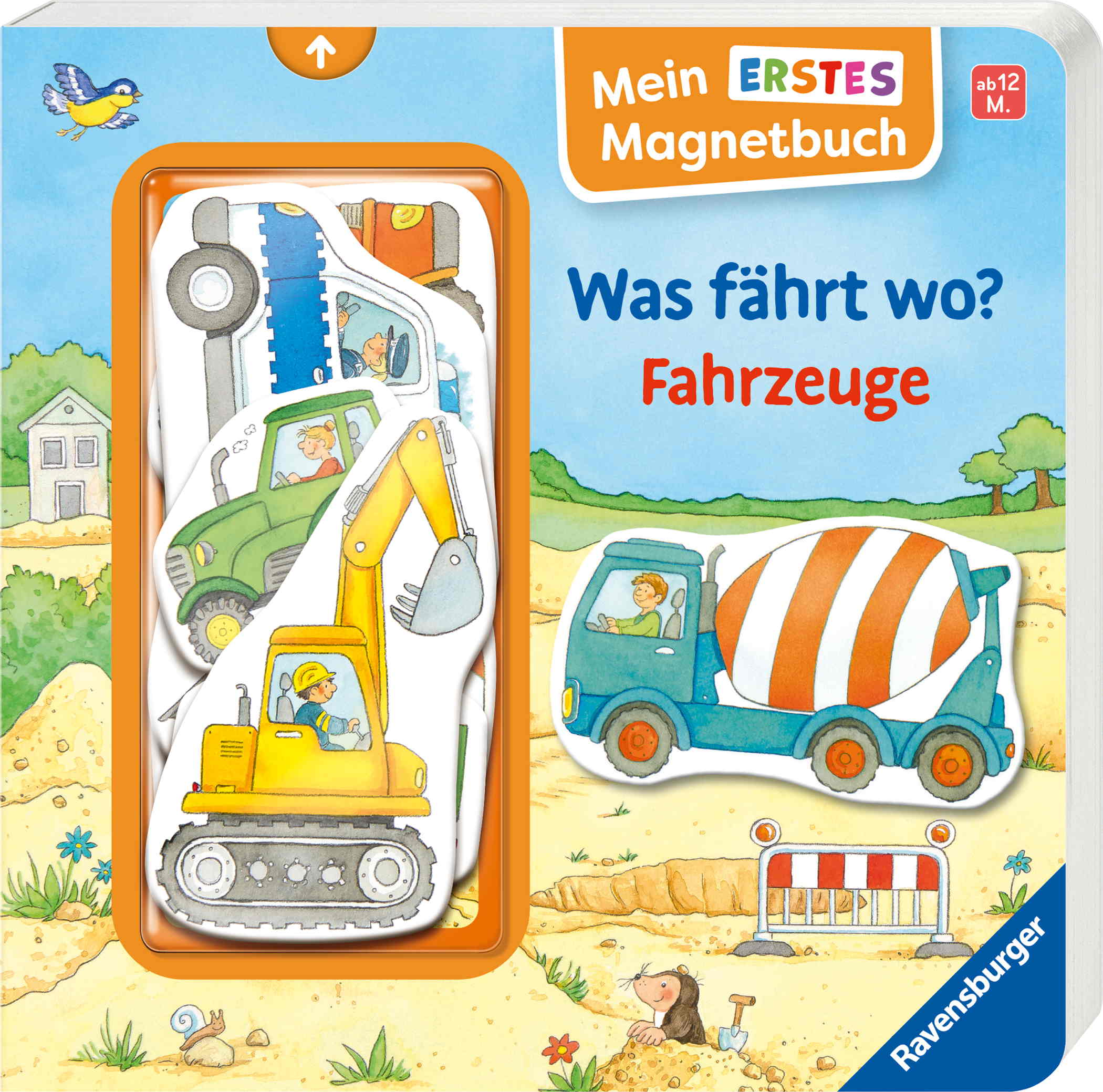 Ravensburger Buch Pappbilderbuch Mitmachen Mein erstes Magnetbuch Was fährt wo? Fahrzeuge 42097