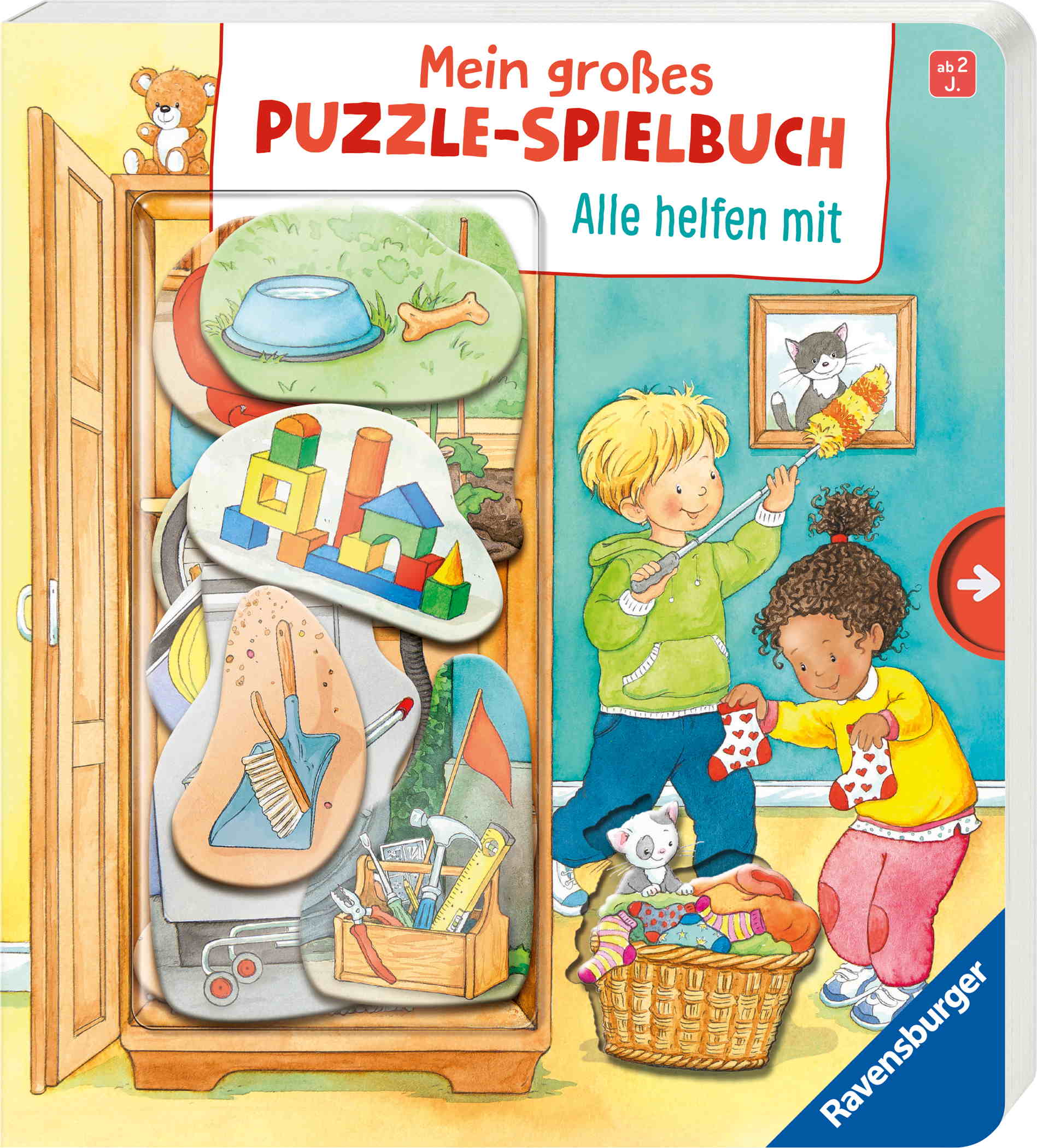 Ravensburger Buch Pappbilderbuch Mitmachen Mein gro�es Puzzle Spielbuch Alle helfen mit 42127